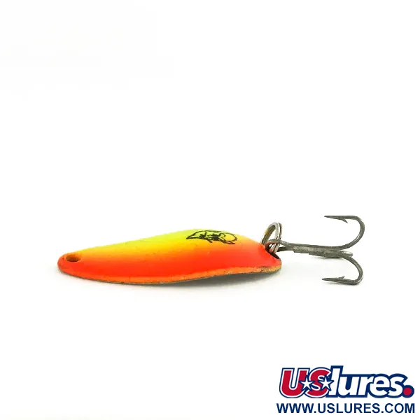 Vintage  Eppinger Dardevle Devle Dog 5200 UV, 1/4oz Yellow / Orange / Nickel fishing spoon #7564