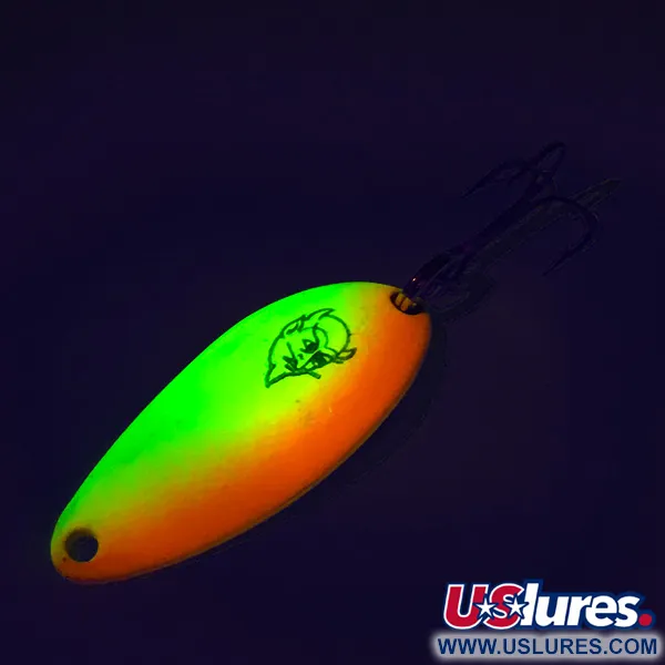 Vintage  Eppinger Dardevle Devle Dog 5200 UV, 1/4oz Yellow / Orange / Nickel fishing spoon #7564