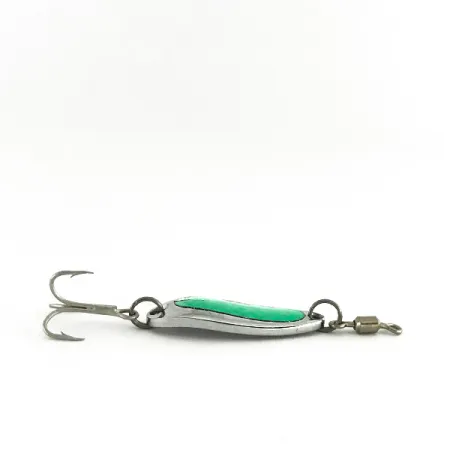 Luhr Jensen Krocodile, 1/4oz Nickel / Green fishing spoon #7568