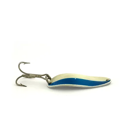 TODDCO Main Liner Glow, 2/5oz White / Blue / Nickel fishing spoon #7571