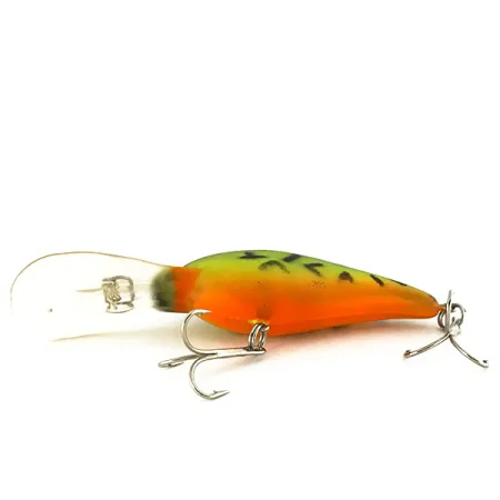 Vintage Norman Deep Little N UV, 3/5oz Fire Tiger fishing lure #7572
