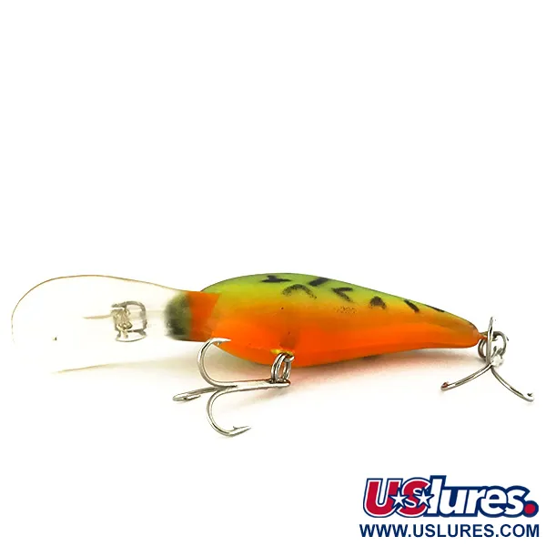 Vintage Norman Deep Little N UV, 3/5oz Fire Tiger fishing lure #7572