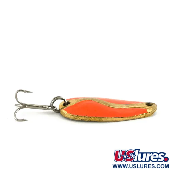 Vintage Acme Kamlooper Junior​ UV, 1/4oz Nickel / Orange fishing spoon #7588