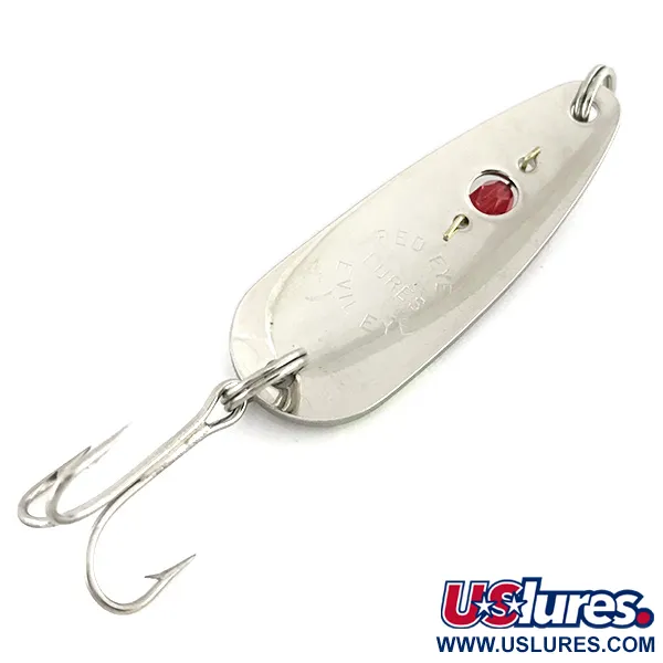 Red Eye Lures Red Eye Evil Eye UV, 1/2oz Nickel / Green fishing spoon #7590