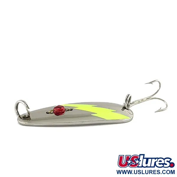  Red Eye Lures Red Eye Evil Eye UV, 1/2oz Nickel / Green fishing spoon #7590