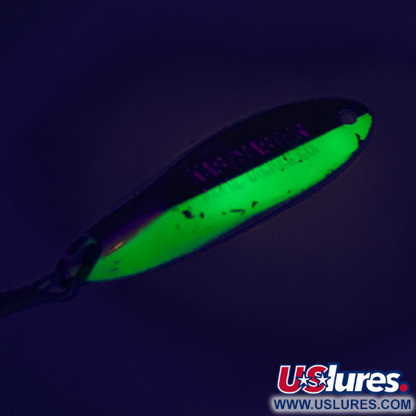 Vintage  Acme Kastmaster UV, 3/8oz Nickel / Green fishing spoon #7592