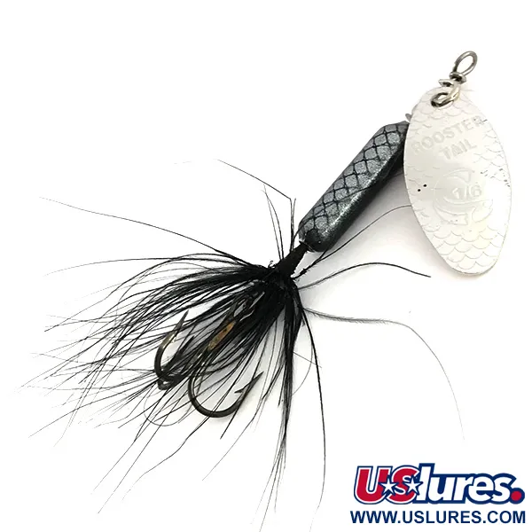  Yakima Bait Worden’s Original Rooster Tail, 3/16oz Nickel / Black spinning lure #7603