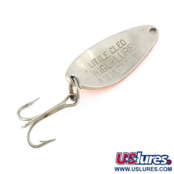 Vintage  Seneca Little Cleo UV, 1/4oz Yellow / Orange / Nickel fishing spoon #7609