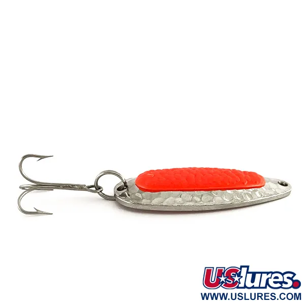 Vintage   Blue Fox Pixee UV, 1/2oz Hammered Nickel / Red fishing spoon #7610