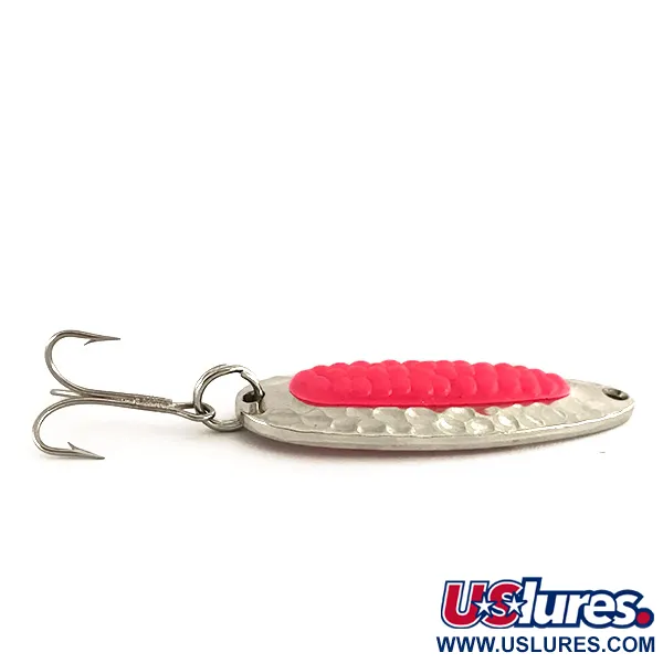 Vintage   Blue Fox Pixee UV, 1/4oz Hammered Nickel / Pink fishing spoon #7611