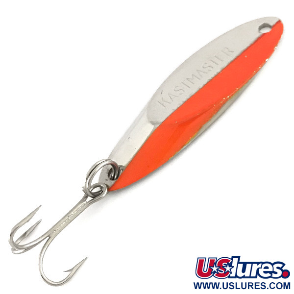 Vintage  Acme Kastmaster UV, 3/8oz Nickel / Orange fishing spoon #7619