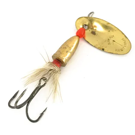 Vintage Blue Fox Bullet Vibrax 1 Foxtail, 3/16oz Brass spinning lure #7627