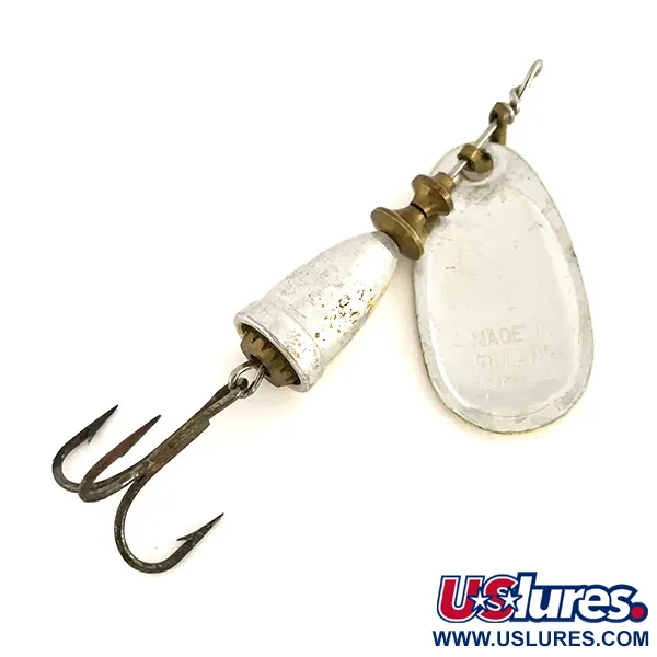 Vintage Blue Fox Super Vibrax 2, 3/16oz Silver spinning lure #7628