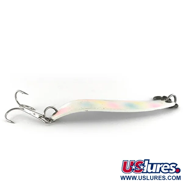 Vintage Luhr Jensen Krocodile Die #5, 1oz Pearl fishing spoon #7632