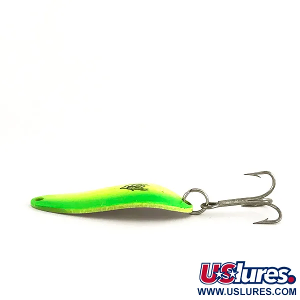  Eppinger Dardevle Devle Dog 5300 UV, 1/3oz Yellow / Green / Nickel fishing spoon #7636
