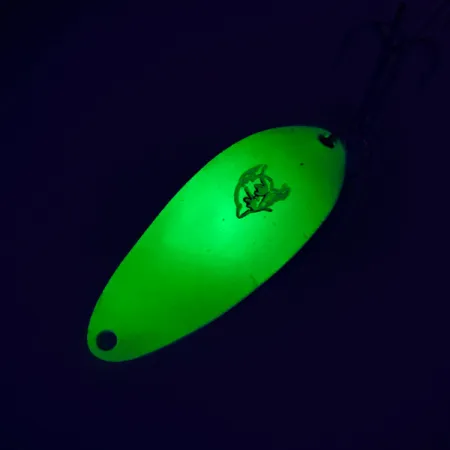 Eppinger Dardevle Devle Dog 5300 UV, 1/3oz Yellow / Green / Nickel fishing spoon #7636
