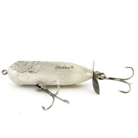 Vintage Heddon Baby Torpedo, 1/3oz Silver fishing lure #7644