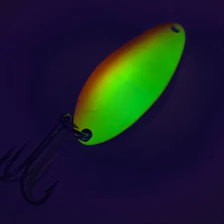 Seneca Little Cleo (Hula Girl) UV, 1/3oz Yellow / Orange / Nickel fishing spoon #7662