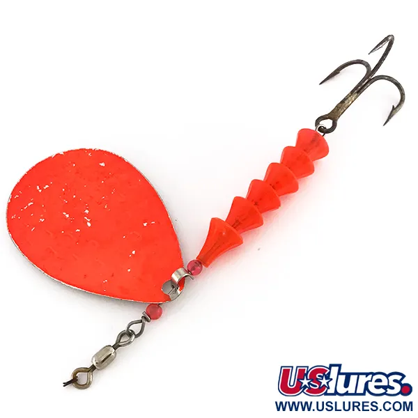 Vintage  Luhr Jensen Dave Davis UV, 3/5oz Nickel / Pink spinning lure #7673