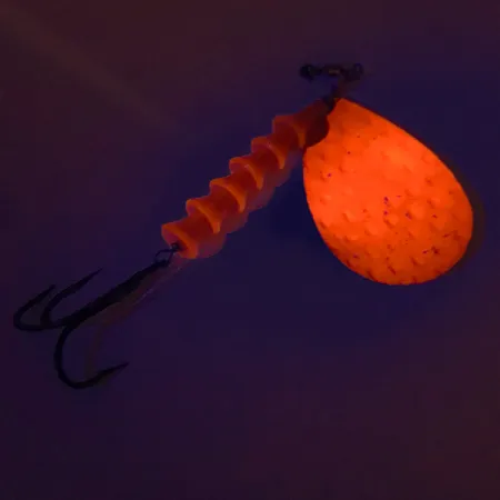 Vintage Luhr Jensen Dave Davis UV, 3/5oz Nickel / Pink spinning lure #7673