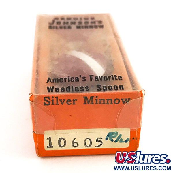   Weedless Johnson Silver Minnow, 3/16oz Red / White fishing spoon #7677