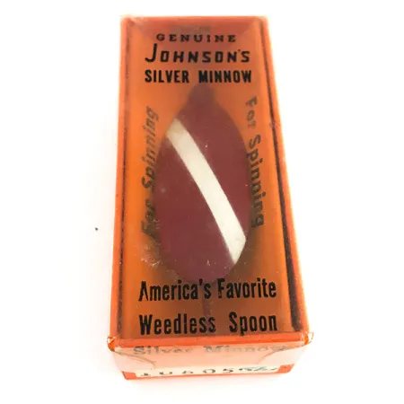 Weedless Johnson Silver Minnow, 3/16oz Red / White fishing spoon #7677