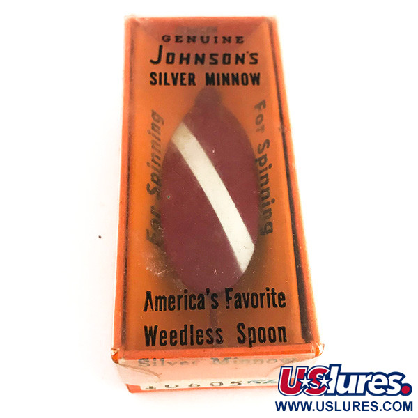   Weedless Johnson Silver Minnow, 3/16oz Red / White fishing spoon #7677