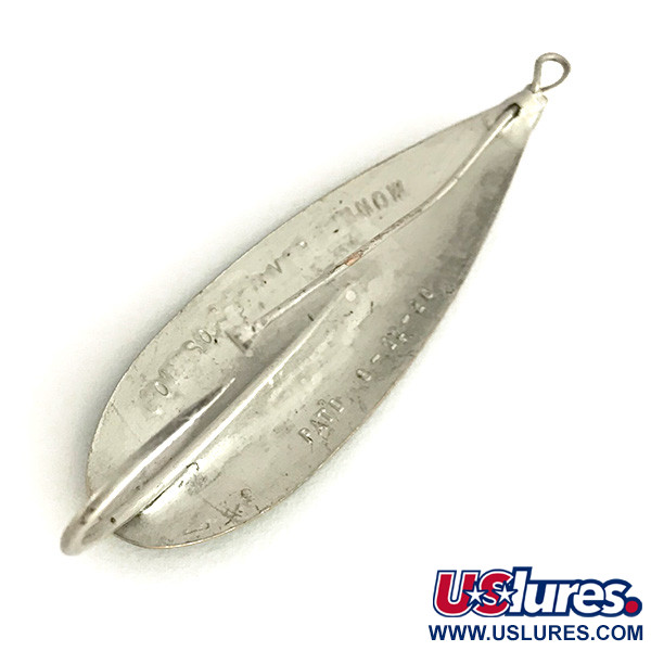 Vintage   Weedless Johnson Silver Minnow, 1/2oz Silver / Green Metallic fishing spoon #7680