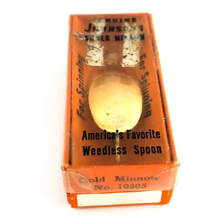 Weedless Johnson Silver Minnow, 3/16oz Gold fishing spoon #7681