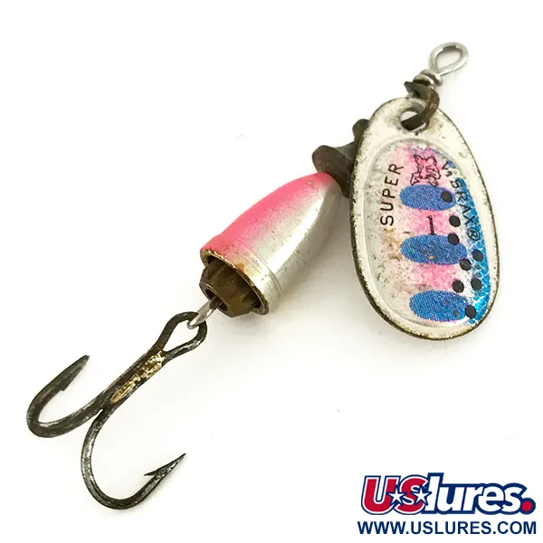 Vintage Blue Fox Super Vibrax 1, 1/8oz Silver / Trout spinning lure #7710