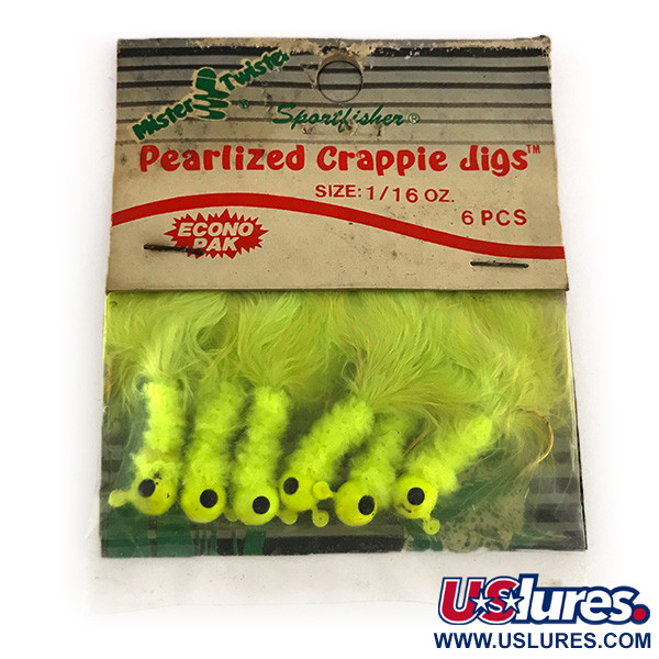   Mister Twister Pearlized crappie jigs , 3/32oz Yellow fishing #7719