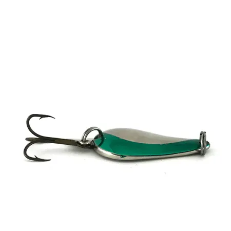 Vintage Acme K.O. Wobbler, 1/2oz Nickel / Green fishing spoon #7728