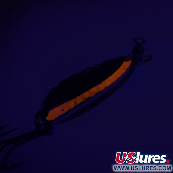 Vintage  Luhr Jensen Krocodile UV, 1/3oz Hammered Nickel / Red fishing spoon #7764