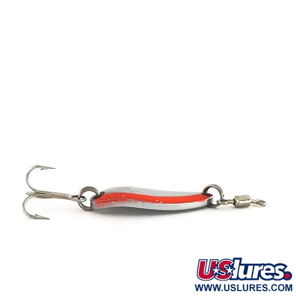 Vintage  Luhr Jensen Krocodile, 1/4oz Nickel / Red fishing spoon #7765