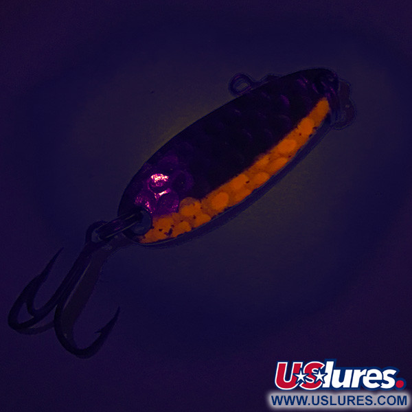  Luhr Jensen Krocodile UV, 1/4oz Hammered Nickel / Red fishing spoon #7766