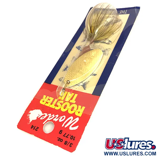  Yakima Bait Worden’s Original Rooster Tail, 2/5oz Gold spinning lure #7771