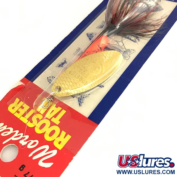  Yakima Bait Worden’s Original Rooster Tail UV, 2/5oz Gold / Red spinning lure #7772