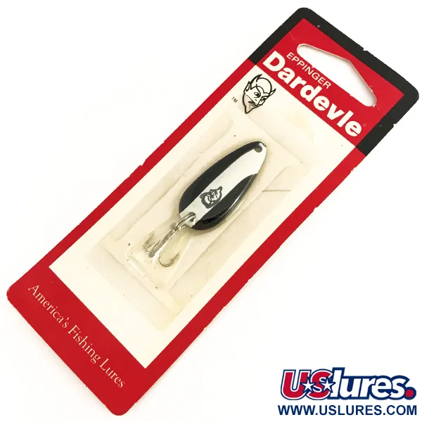  Eppinger Dardevle Midget, 3/16oz Black / White / Nickel fishing spoon #7773
