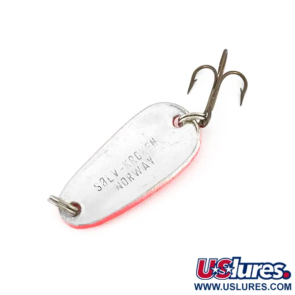 Vintage Sølvkroken Spesial Classic UV, 1/4oz Red UV / Silver fishing spoon #7781