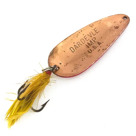 Vintage Eppinger Dardevle Imp, 2/5oz Red / White / Copper fishing spoon #7790
