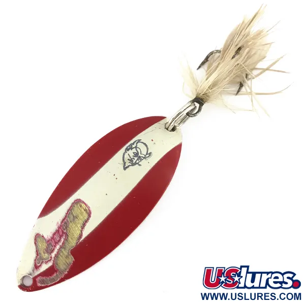 Vintage  Eppinger Dardevle Devle Dog 5500, 3/4oz Red / White / Nickel fishing spoon #7791