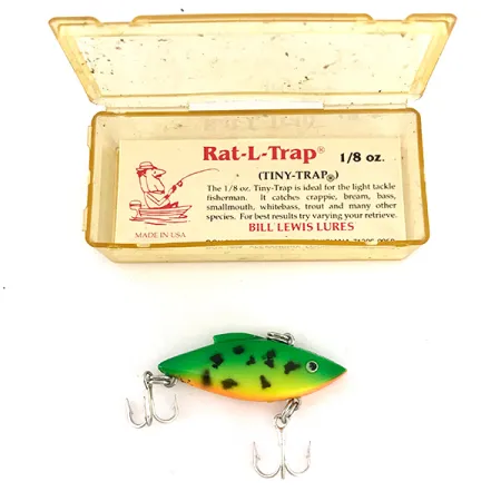 Bill Lewis Rat-L-Trap TT-W4, 3/16oz Fire Tiger TT W4 fishing lure #7798
