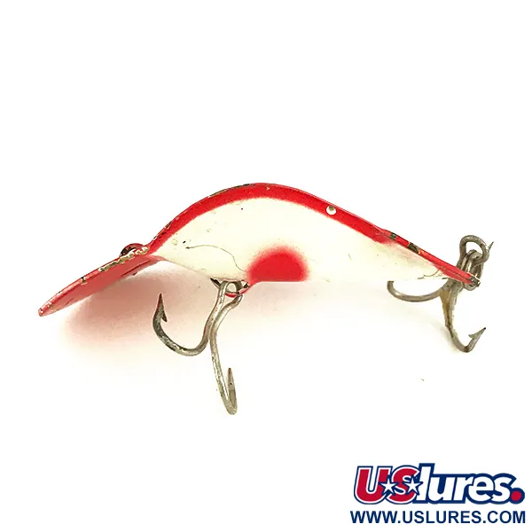 Vintage Buck Perry Spoonplug, 1/4oz White / Red fishing spoon #7800