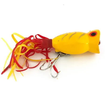 Vintage Fred Arbogast Hula Popper, 1/4oz Yellow fishing lure #7810