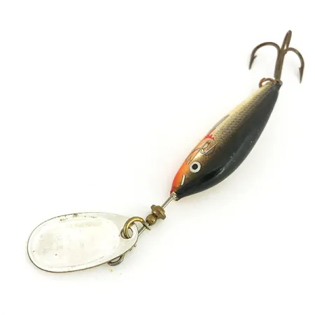Vintage Blue Fox Vibrax Minnow Spin 1, 1/8oz Silver spinning lure #7813