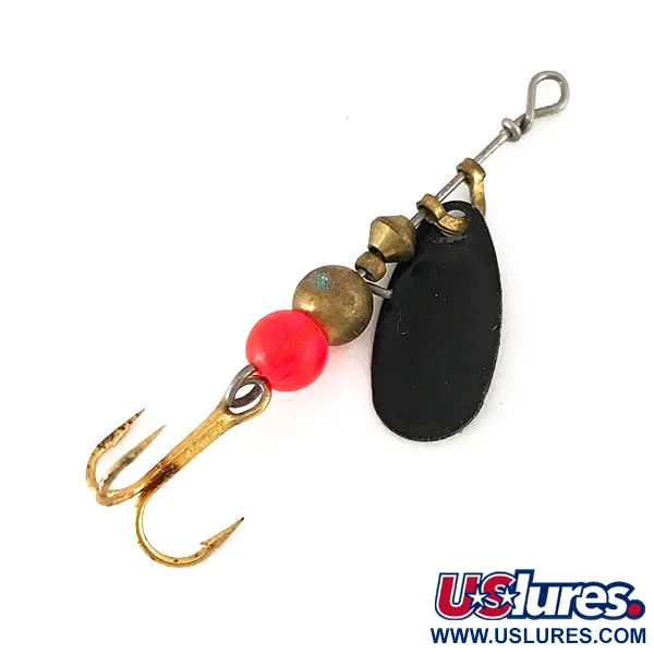 Vintage   Mepps Black Fury 0, 3/32oz Black / Yellow spinning lure #7816