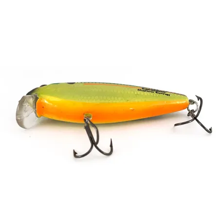 Vintage Heddon Excalibur Shallow Runner Bill Dance Swim'N Image, 2/5oz Gold / Green fishing lure #7829