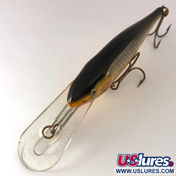 Vintage Rapala Shad Rap Deep Runner 09, 1/2oz Gold fishing lure #7831