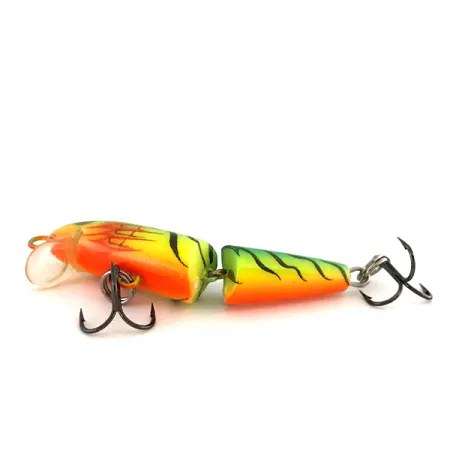 Vintage Rapala Jointed J-5, 1/8oz Fire Tiger fishing lure #7851