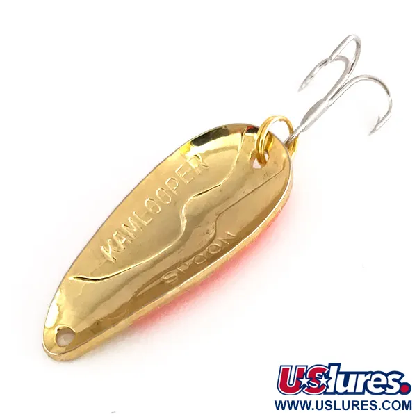 Vintage Acme Kamlooper UV, 2/5oz Gold / Orange fishing spoon #7867
